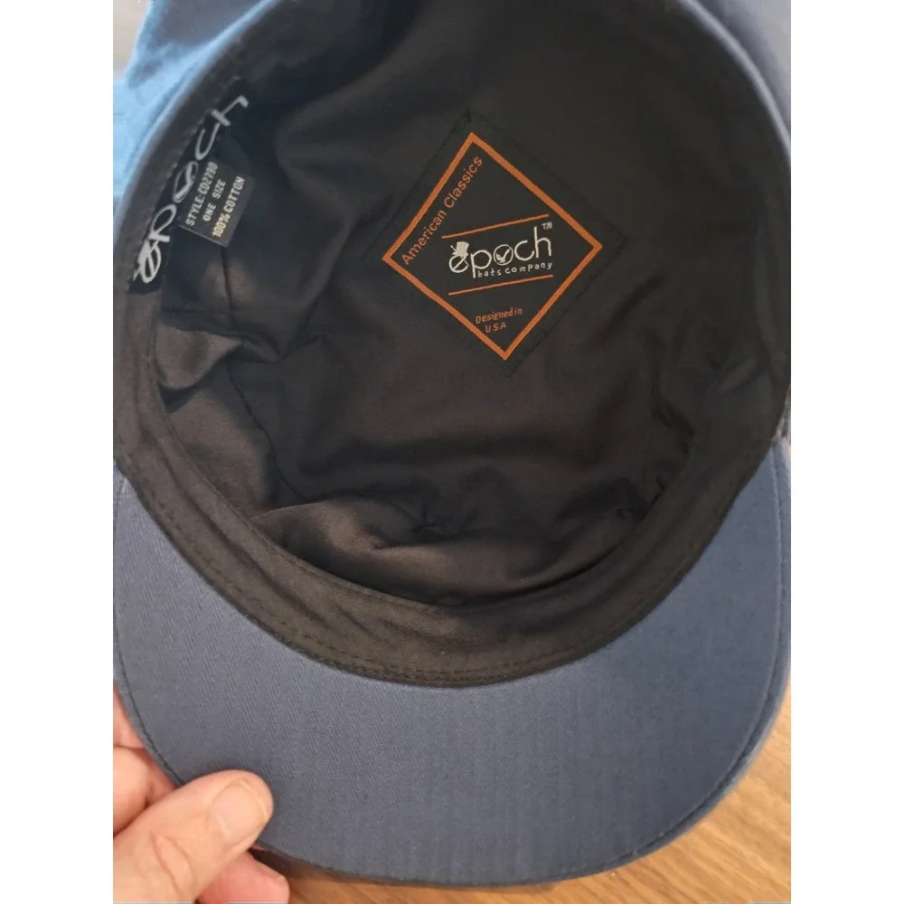 Epoch Hats Company Blue Herringbone Greek Fisherman Fiddler Cap Hat CD2790